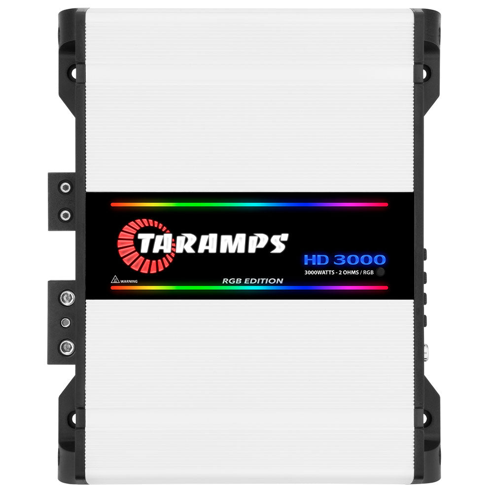 Taramps HD 3000 RGB 1 CHANNEL CAR AUDIO AMPLIFIER (Choose Color and Impedance)