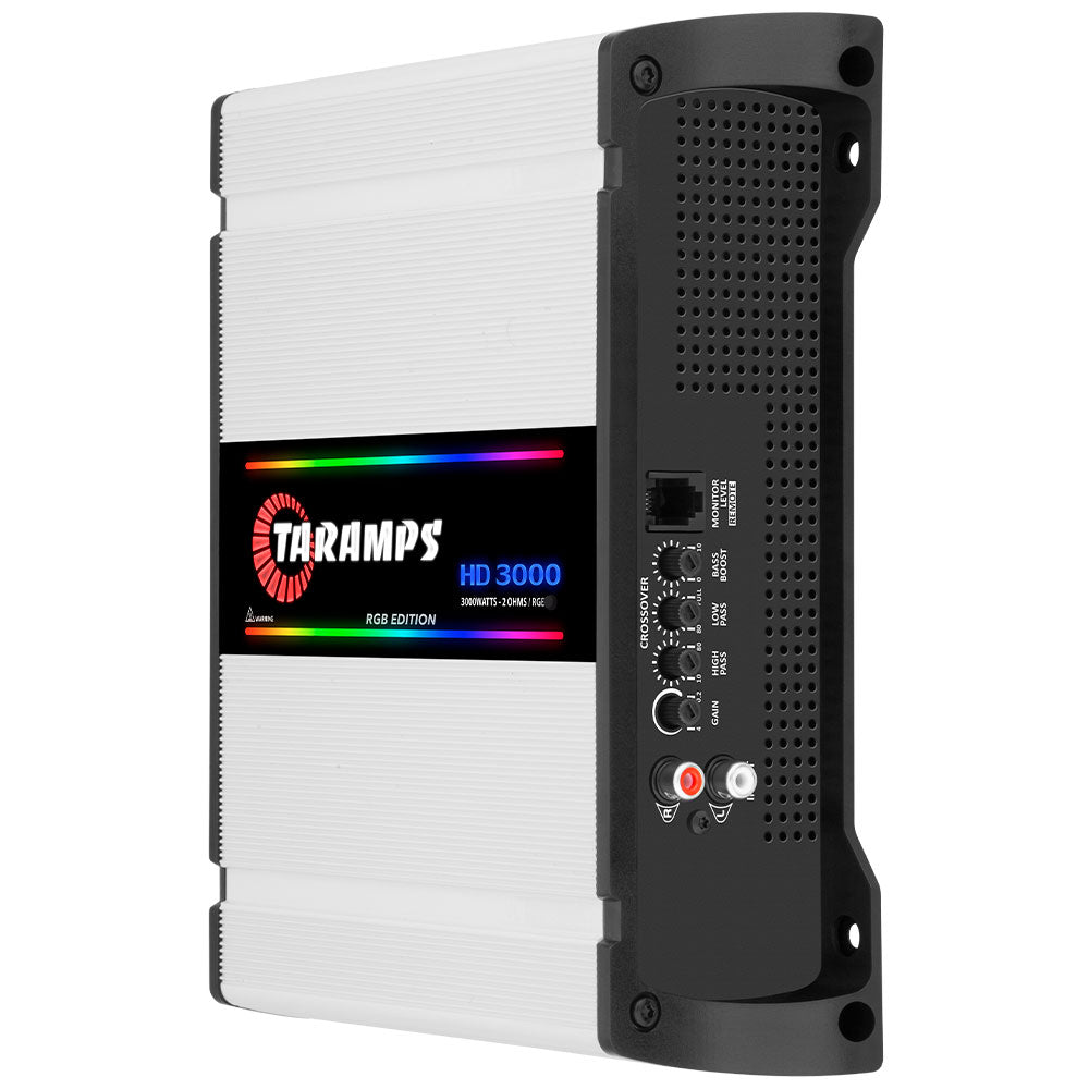 Taramps HD 3000 RGB 1 CHANNEL CAR AUDIO AMPLIFIER (Choose Color and Impedance)