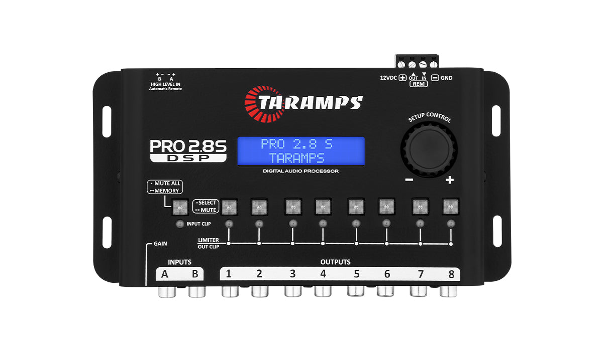 Taramps PRO 2.8S DSP 8-WAY DIGITAL AUDIO PROCESSOR W/ PEAK & RMS LIMITER (Choose Color)
